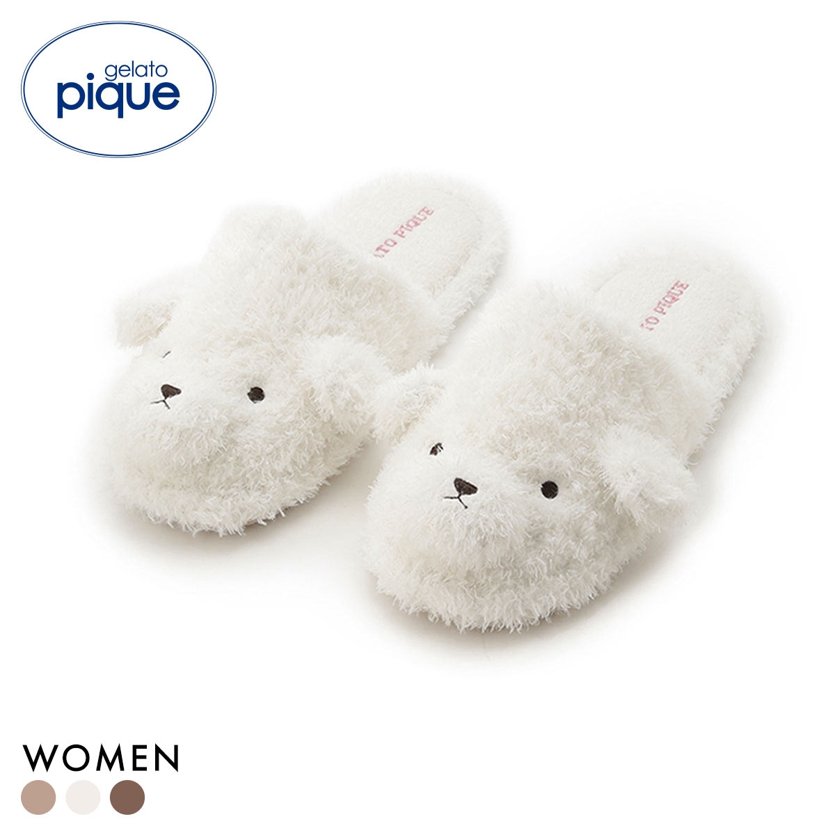 ジェラートピケ レディース ドッグルームシューズ ジェラピケ パジャマ ルームウェア gelato pique(OW-オフホワイト-Free)