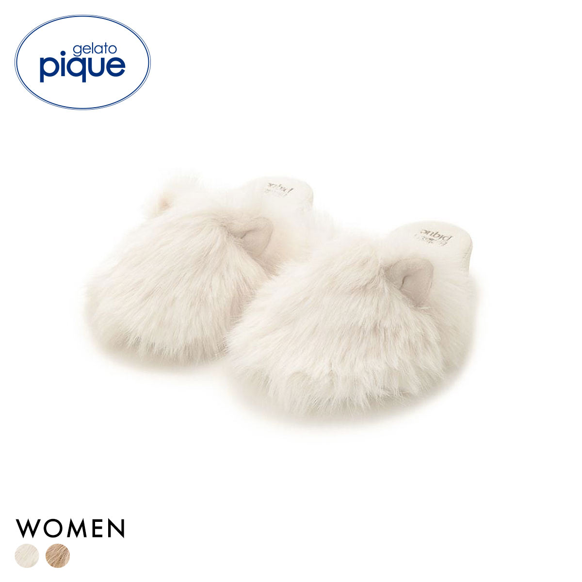 ジェラートピケ レディース キャットファールームシューズ ジェラピケ gelato pique 猫の日(IV-アイボリー-Free)