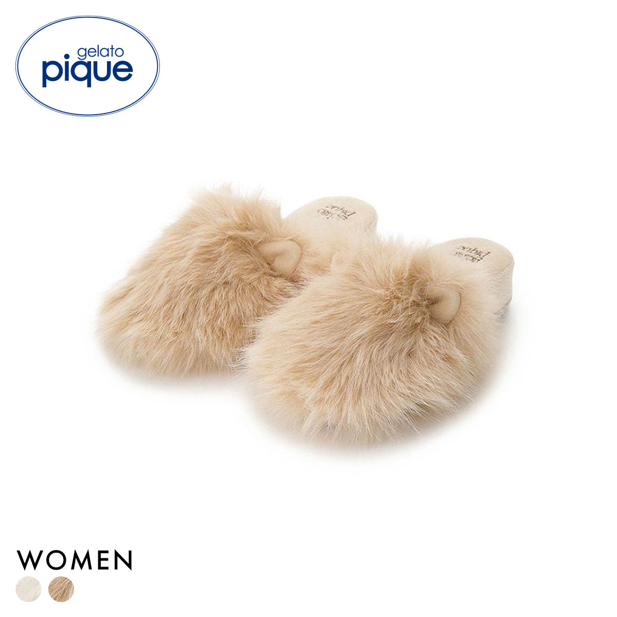 ジェラートピケ レディース キャットファールームシューズ ジェラピケ gelato pique 猫の日(BE-ベージュ-Free)