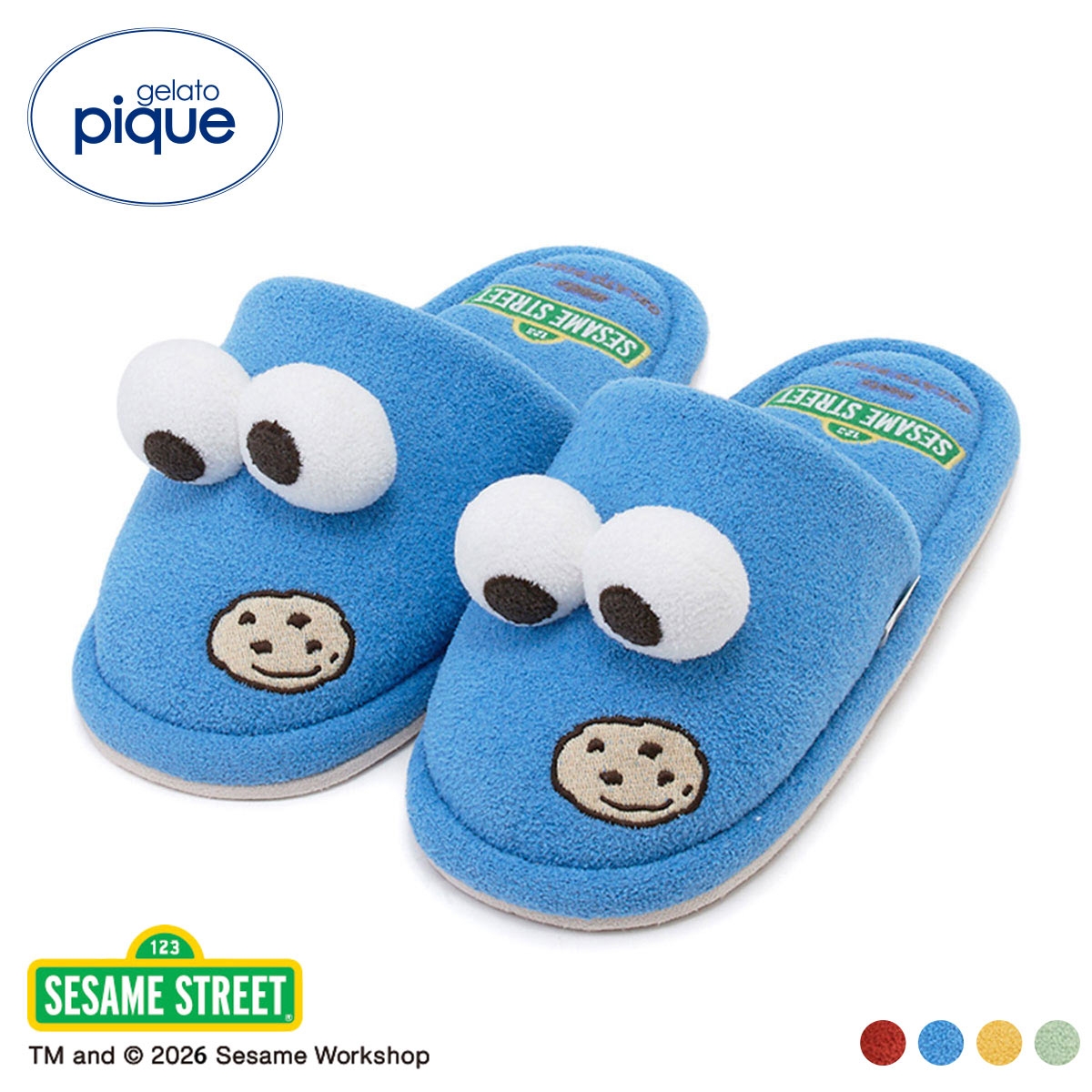 ジェラートピケ レディース SESAME STREET ルームシューズ ジェラピケ セサミストリート gelato pique(BU-ブルー-Free)