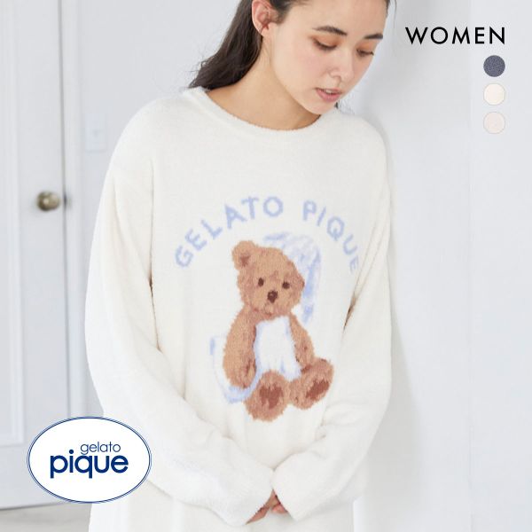 ジェラートピケ gelato pique レディース GOOD NIGHT BEAR ジャガードワンピース ジェラピケ パジャマ ルームウェア