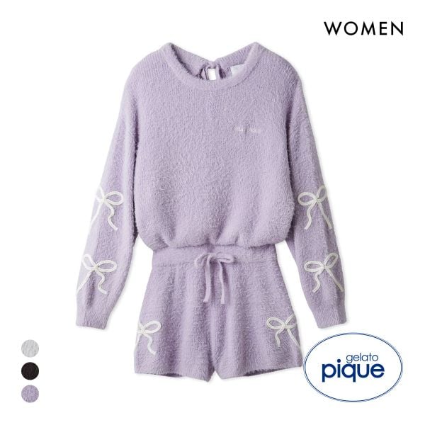 ジェラートピケ レディース HALLOWEEN リボンフェザーロンパース ジェラピケ パジャマ ルームウェア gelato pique