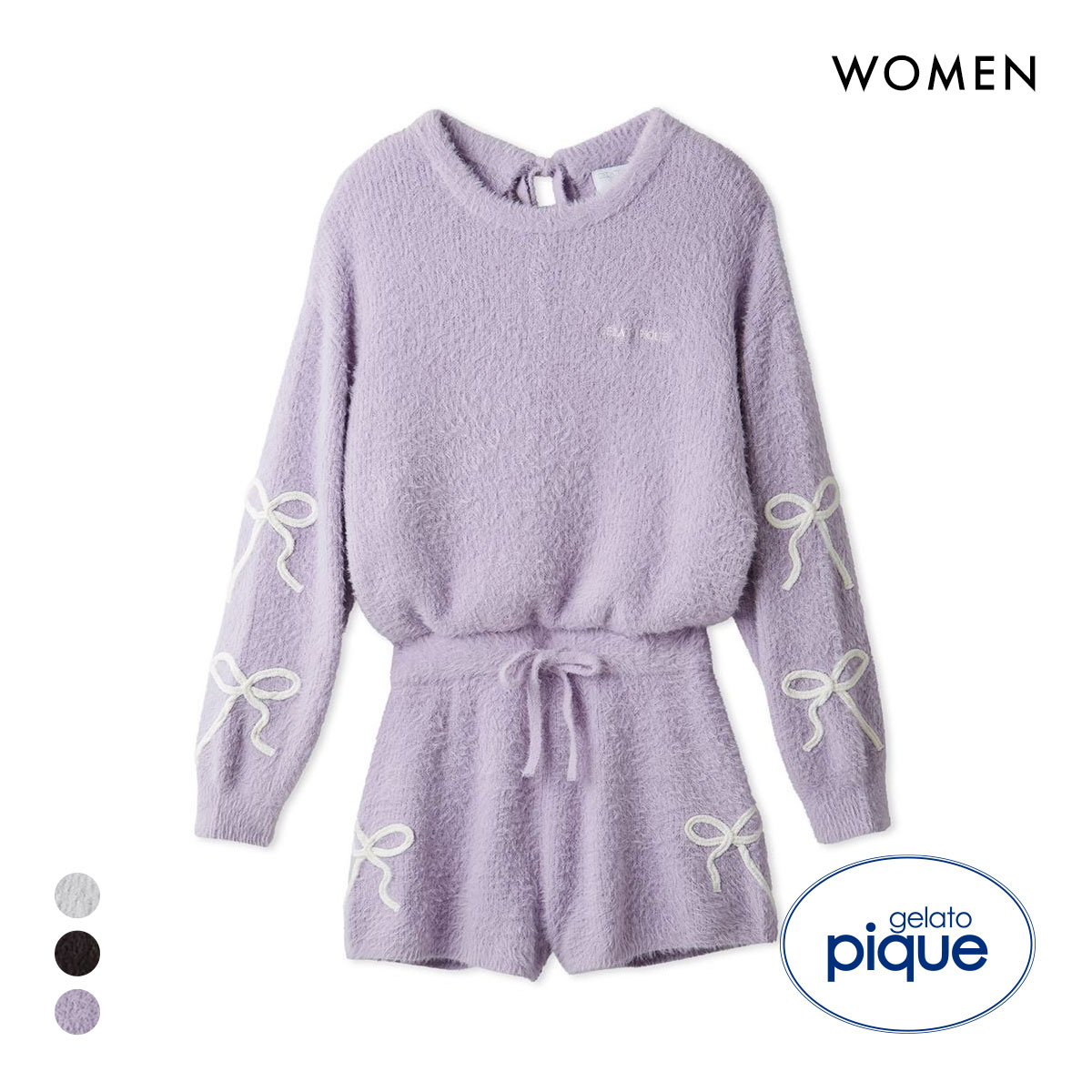 ジェラートピケ レディース HALLOWEEN リボンフェザーロンパース