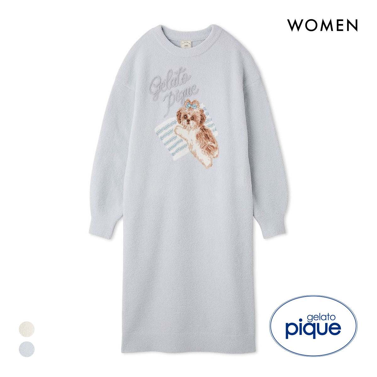 【新品タグ付】ジェラートピケ　限定カラーピンク　シーズ―ジャガードワンピース シーズ―ジャガードワンピース(ワンピース)｜ルームウェア