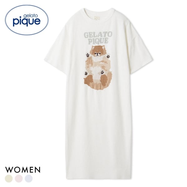 ジェラートピケ レディース ドッグジャガードワンピース ジェラピケ パジャマ ルームウェア gelato pique
