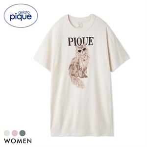 ジェラートピケ レディース ファッションCATS&DOGSジャガードミニワンピース ジェラピケ パジャマ ルームウェア gelato pique