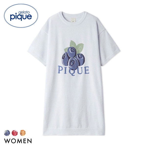 ジェラートピケ レディース スムーズィーフルーツジャガードワンピース ジェラピケ パジャマ ルームウェア gelato pique