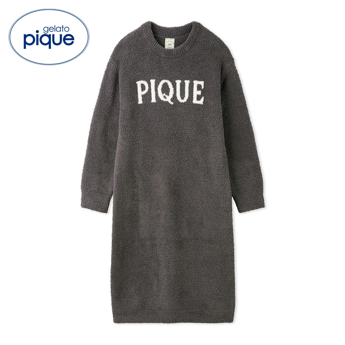 ジェラートピケ レディース パウダーロゴジャガードワンピース ジェラピケ パジャマ ルームウェア gelato pique(DGY-濃グレー-Free)