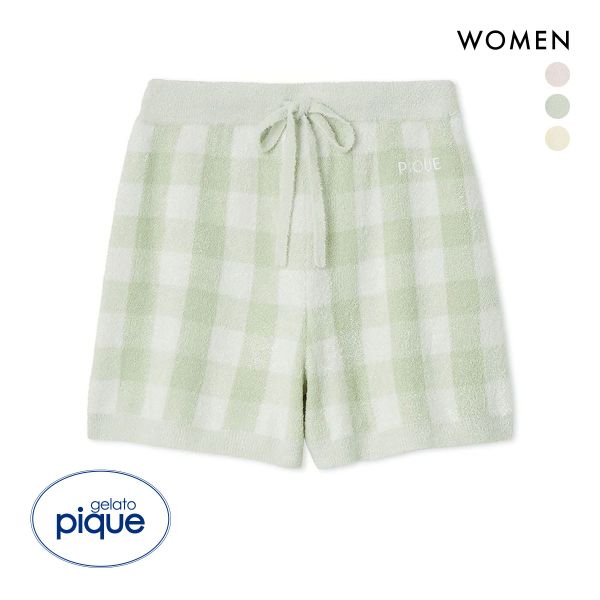 ジェラートピケ レディース チェックジャガードショートパンツ ジェラピケ パジャマ ルームウェア gelato pique