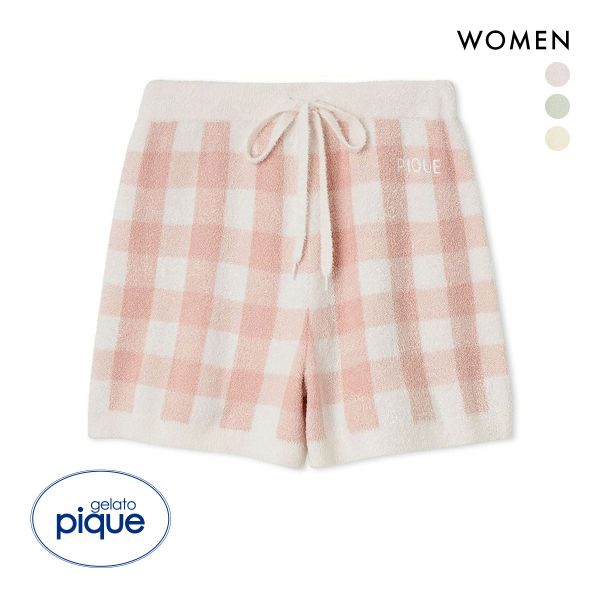 ジェラートピケ レディース チェックジャガードショートパンツ ジェラピケ パジャマ ルームウェア gelato pique