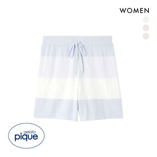 ジェラートピケ レディース スムーズィーlite3ボーダーショートパンツ ジェラピケ パジャマ gelato pique