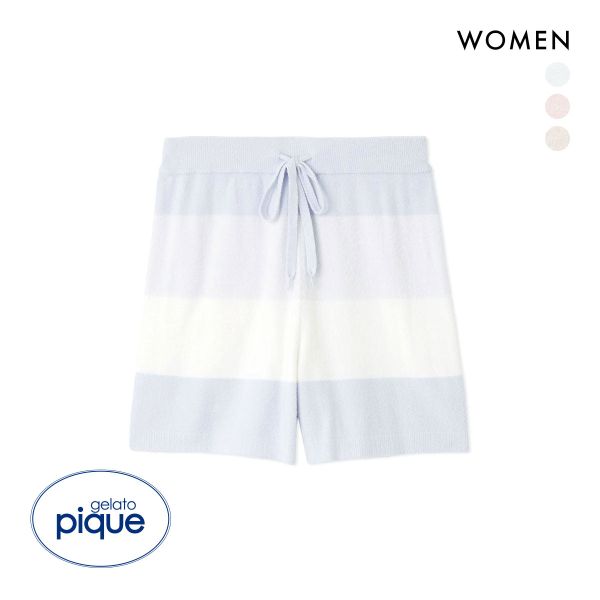 ジェラートピケ レディース スムーズィーlite3ボーダーショートパンツ ジェラピケ パジャマ gelato pique