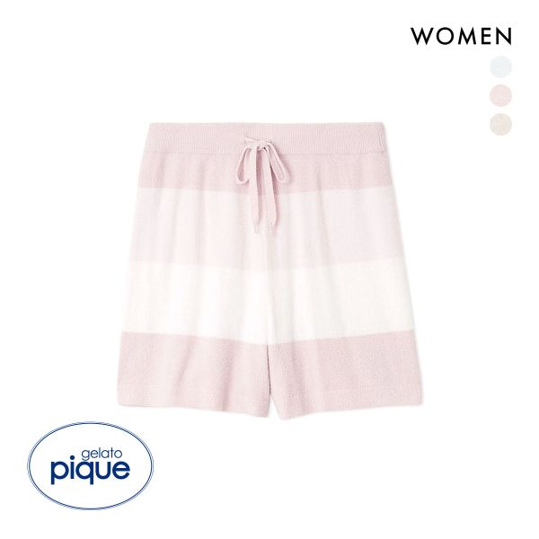 ジェラートピケ レディース スムーズィーlite3ボーダーショートパンツ ジェラピケ パジャマ gelato pique