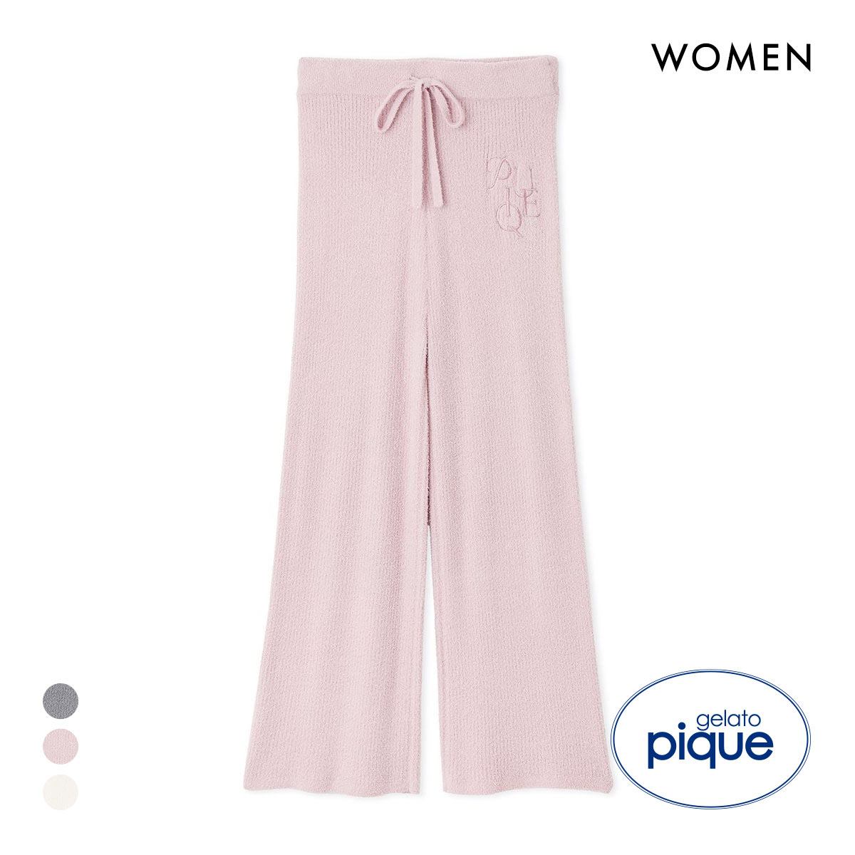 ジェラートピケ レディース 調温スムーズィーリブロングパンツ ジェラピケ パジャマ ルームウェア gelato pique(PI-ピンク-Free)
