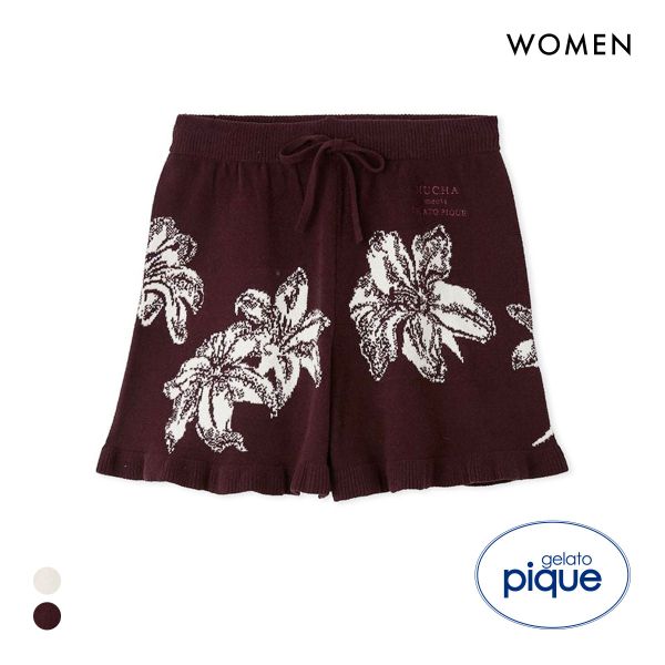 ジェラートピケ レディース MUCHA リリージャガードショートパンツ ミュシャ ジェラピケ パジャマ ルームウェア gelato pique