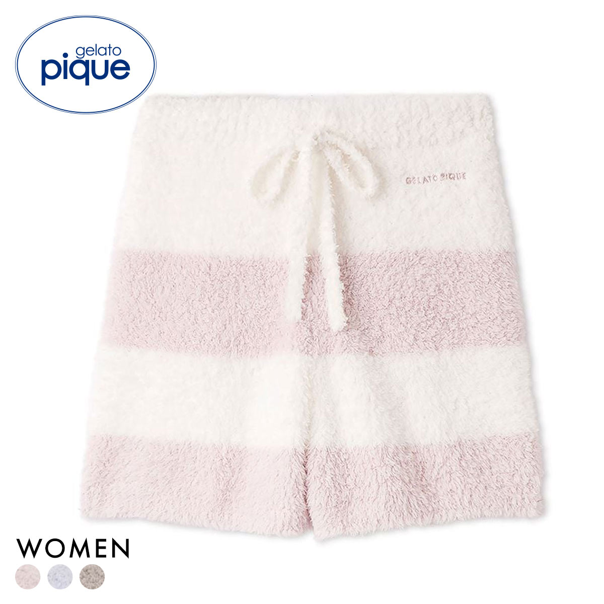 ジェラートピケ レディース ジェラート2ボーダーショートパンツ ジェラピケ gelato pique(PI-ピンク-Free)