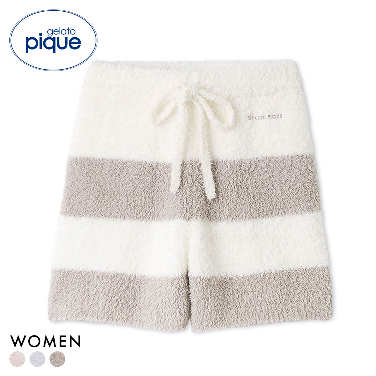 ジェラートピケ レディース ジェラート2ボーダーショートパンツ ジェラピケ gelato pique(MO-モカ-Free)