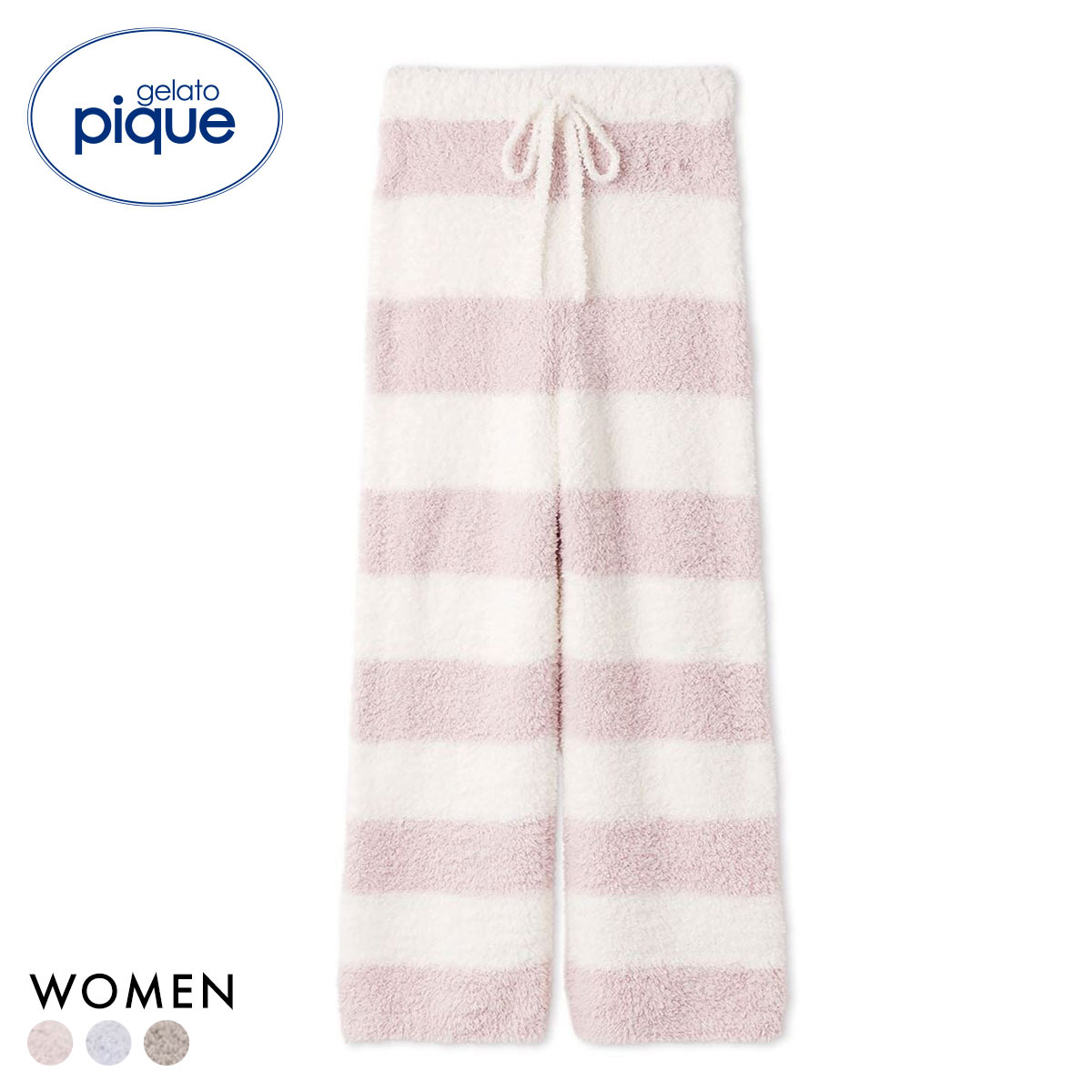 ジェラートピケ レディース ジェラート2ボーダーロングパンツ ジェラピケ gelato pique