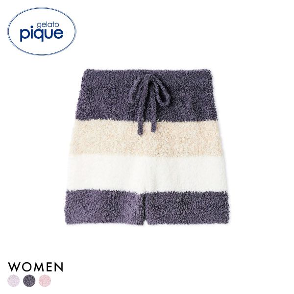 ジェラートピケ レディース ジェラート3ボーダーショーパンツ ジェラピケ パジャマ ルームウェア gelato pique