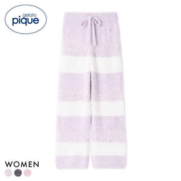 ジェラートピケ レディース ジェラート3ボーダーロングパンツ ジェラピケ パジャマ ルームウェア gelato pique