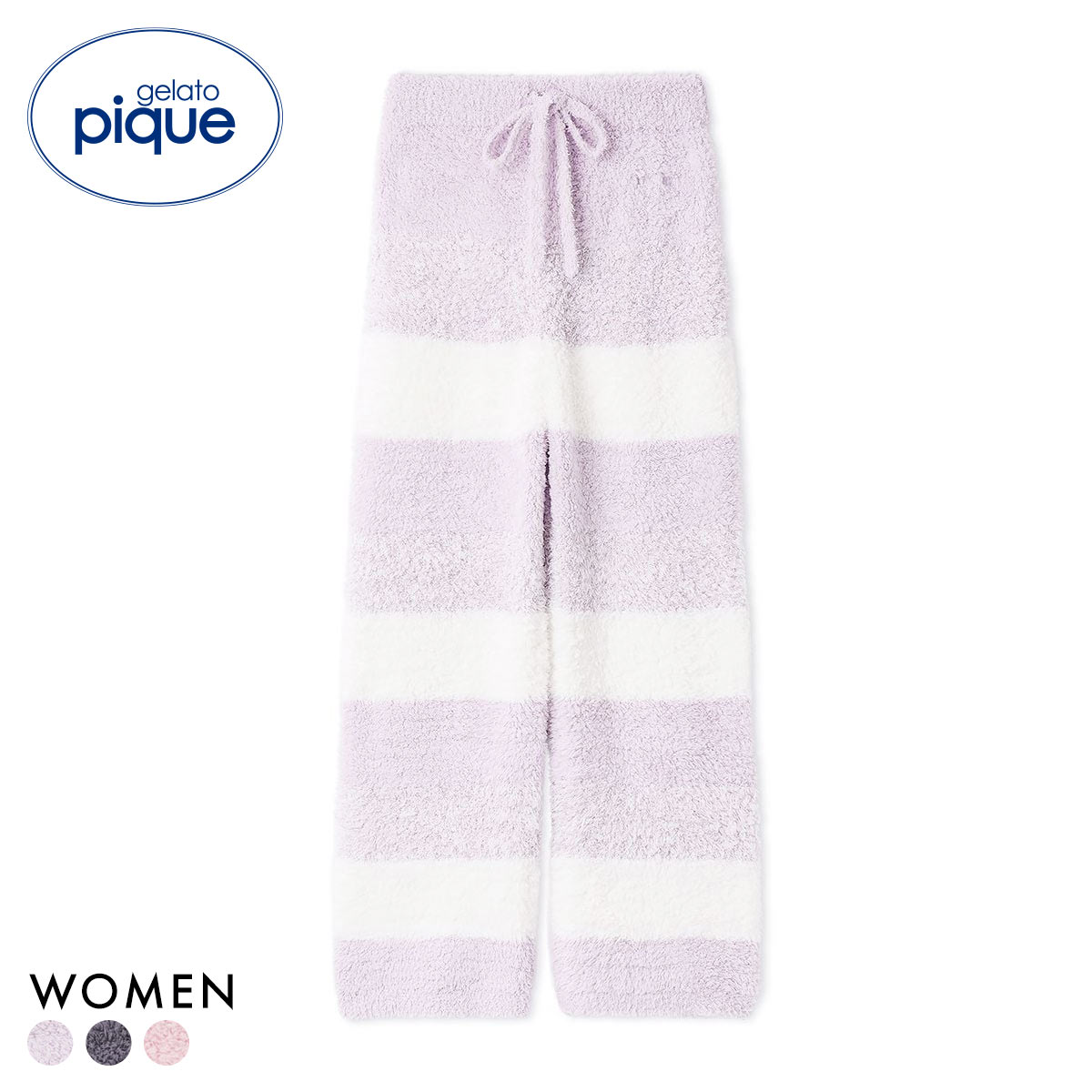 ジェラートピケ レディース ジェラート3ボーダーロングパンツ ジェラピケ パジャマ ルームウェア gelato pique