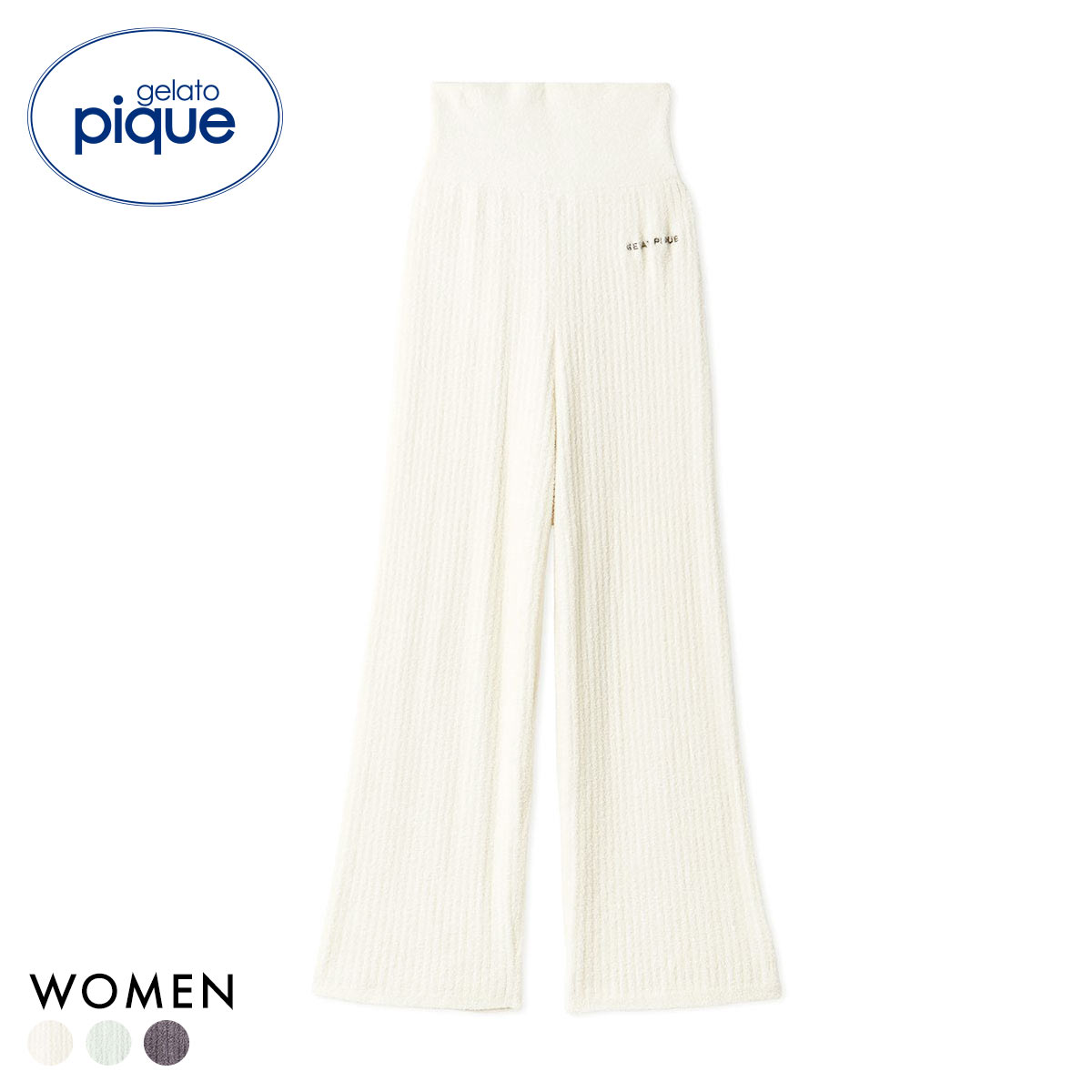 ジェラートピケ レディース 調温スムーズィーロングパンツ ジェラピケ パジャマ ルームウェア gelato pique(CR-クリーム-Free)