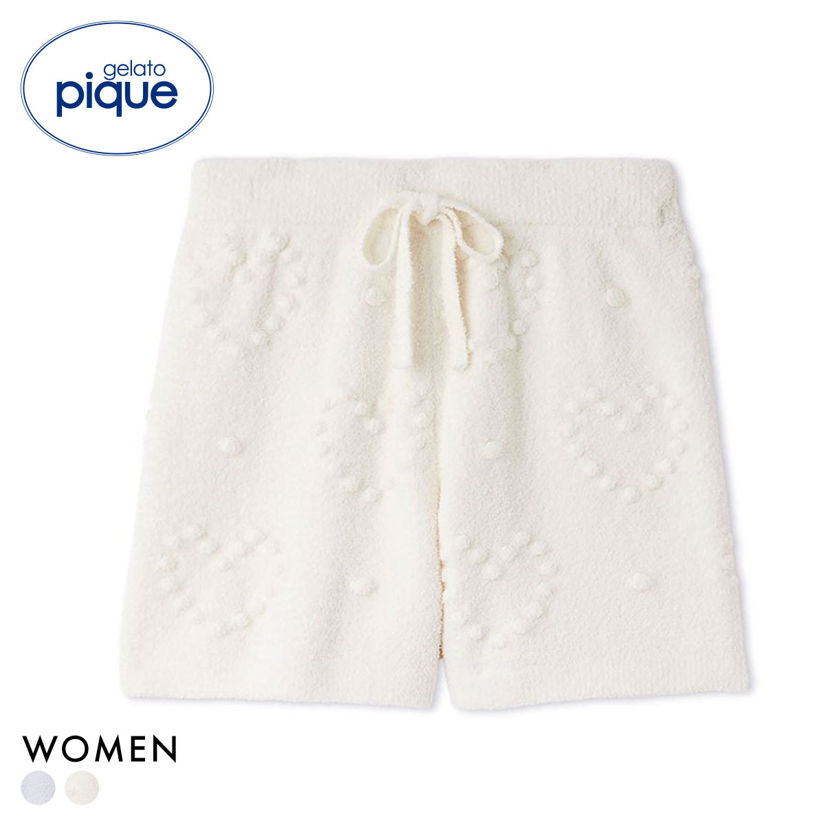 ジェラートピケ レディース ハート柄ショートパンツ ジェラピケ パジャマ ルームウェア gelato pique(CR-クリーム-Free)