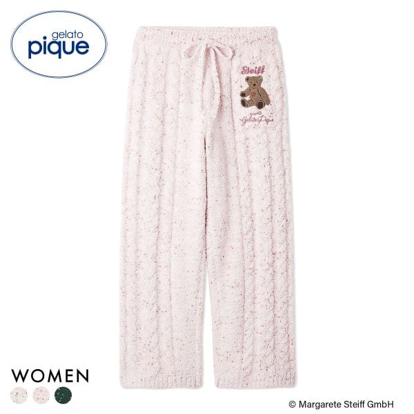 ジェラートピケ レディース シュタイフ パウダーネップアランロングパンツ ジェラピケ パジャマ ルームウェア gelato pique Steiff