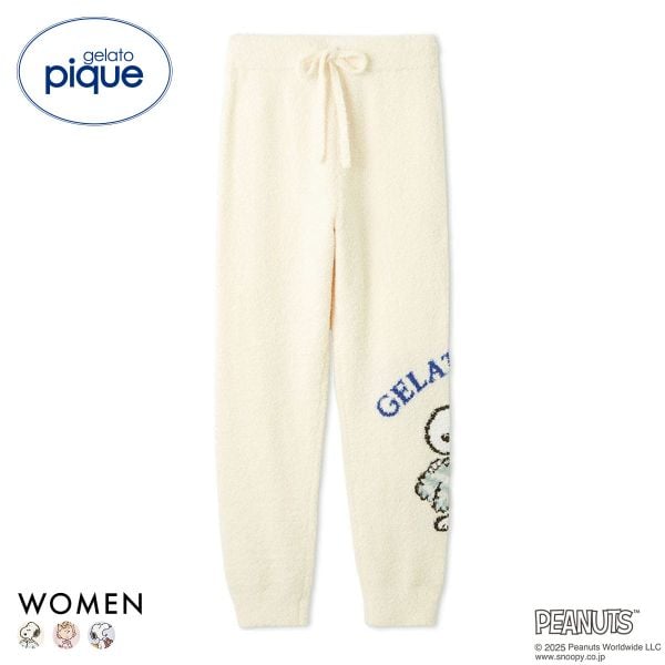ジェラートピケ レディース PEANUTS オリジナルジャガードロングパンツ ジェラピケ パジャマ ルームウェア スヌーピー gelato pique