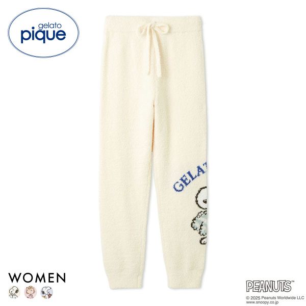 ジェラートピケ レディース PEANUTS オリジナルジャガードロングパンツ ジェラピケ パジャマ ルームウェア スヌーピー gelato pique