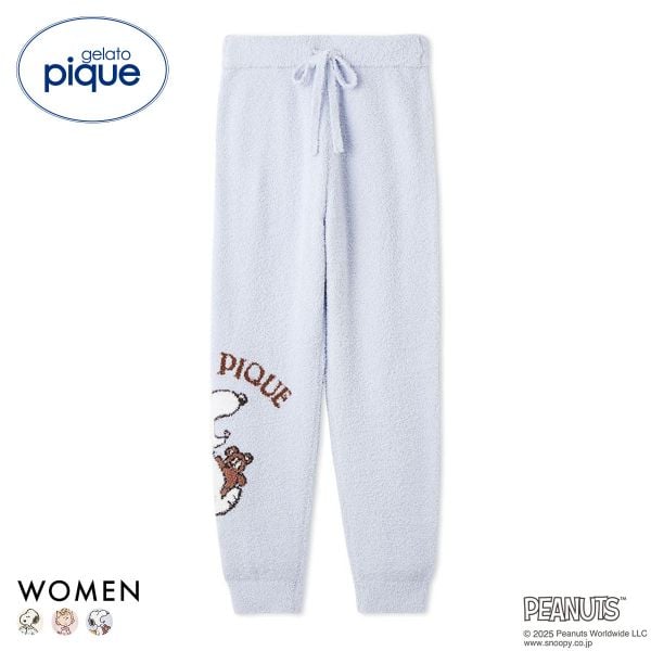 ジェラートピケ レディース PEANUTS オリジナルジャガードロングパンツ ジェラピケ パジャマ ルームウェア スヌーピー gelato pique