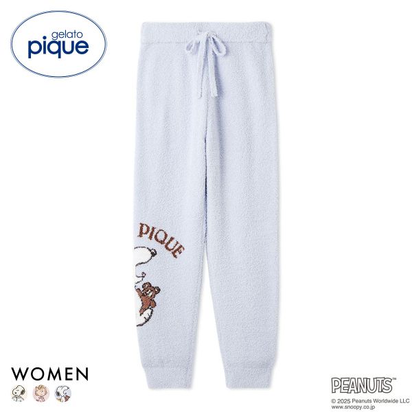 ジェラートピケ レディース PEANUTS オリジナルジャガードロングパンツ ジェラピケ パジャマ ルームウェア スヌーピー gelato pique