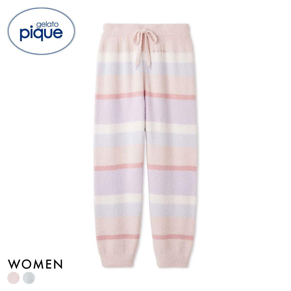 ジェラートピケ レディース ベビモコカラフルボーダーロングパンツ ジェラピケ パジャマ ルームウェア gelato pique