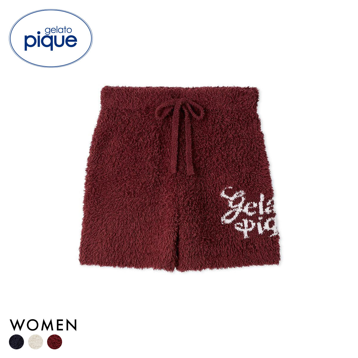 ジェラートピケ レディース HOLIDAY ジェラートスノーベアジャガードショートパンツ ジェラピケ パジャマ ルームウェア(RE-レッド-Free)