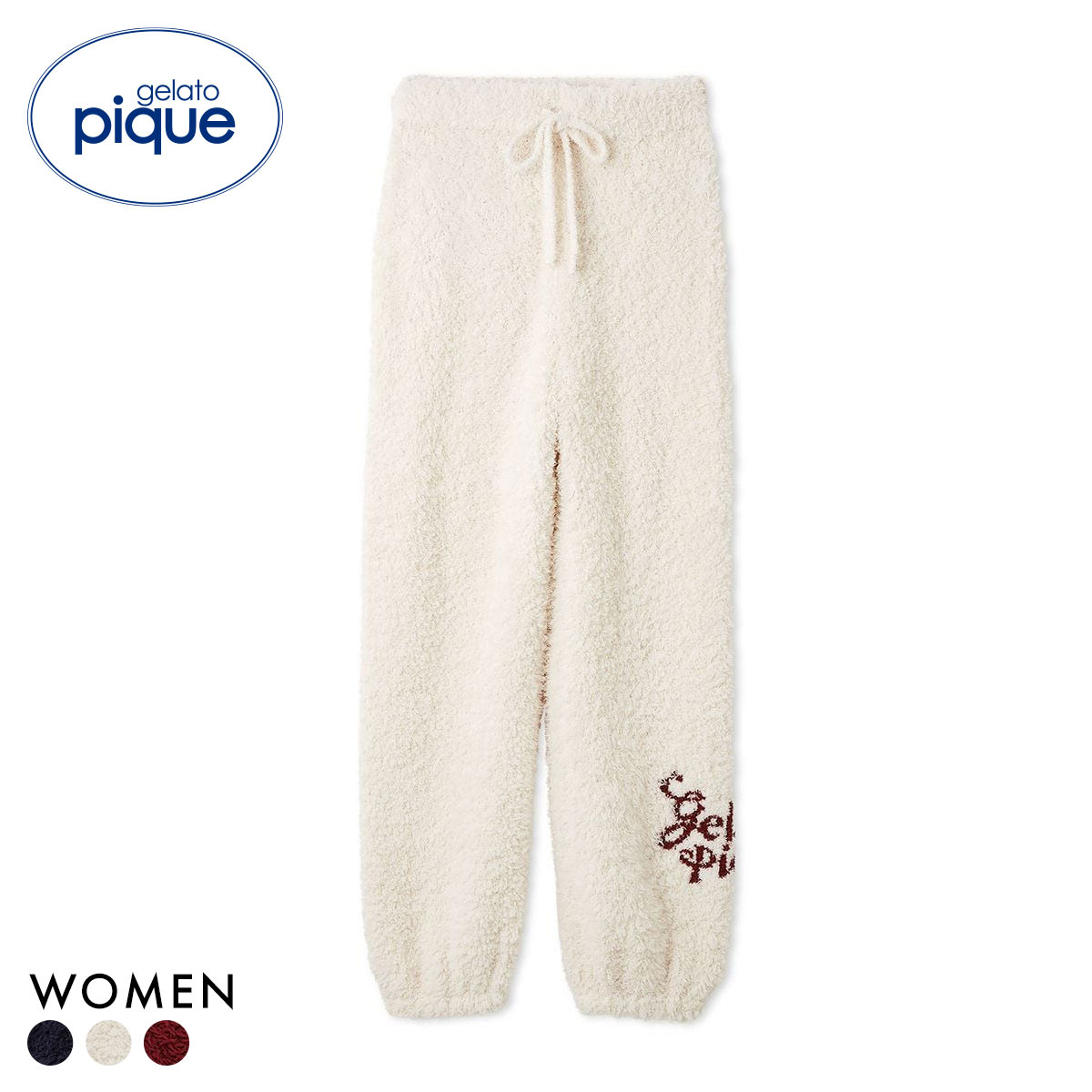 ジェラートピケ レディース HOLIDAY ジェラートスノーベアジャガードロングパンツ ジェラピケ パジャマ ルームウェア(IV-アイボリー-Free)