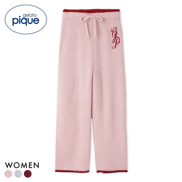 ジェラートピケ レディース HOLIDAY キラキラフェザーロングパンツ ジェラピケ パジャマ ルームウェア gelato pique
