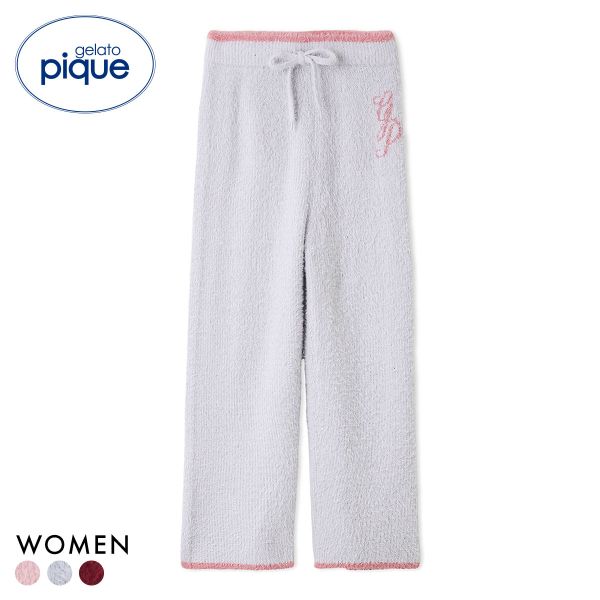 ジェラートピケ レディース HOLIDAY キラキラフェザーロングパンツ ジェラピケ パジャマ ルームウェア gelato pique