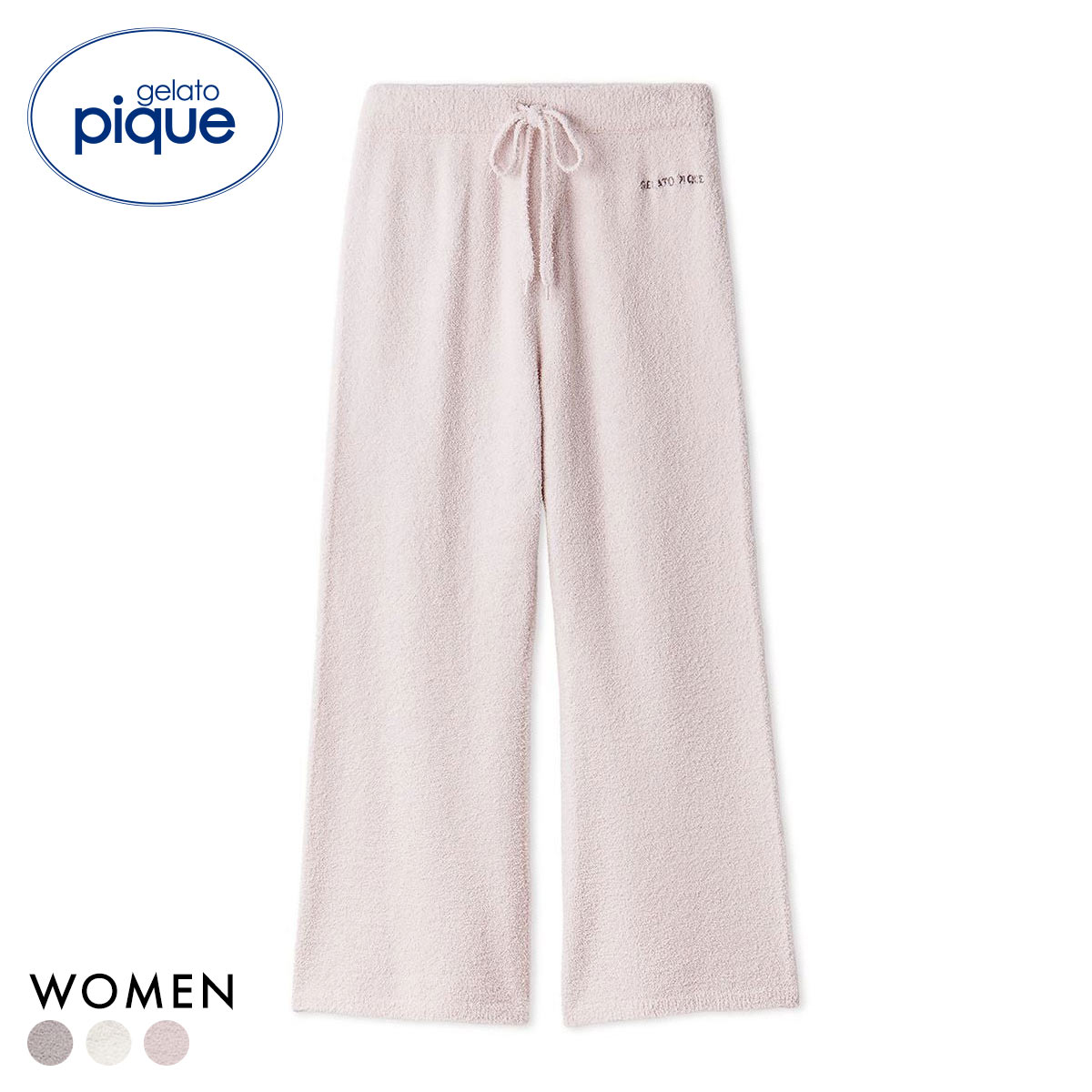 ジェラートピケ レディース ベビモコロングパンツ ジェラピケ パジャマ ルームウェア gelato pique(PI-ピンク-Free)