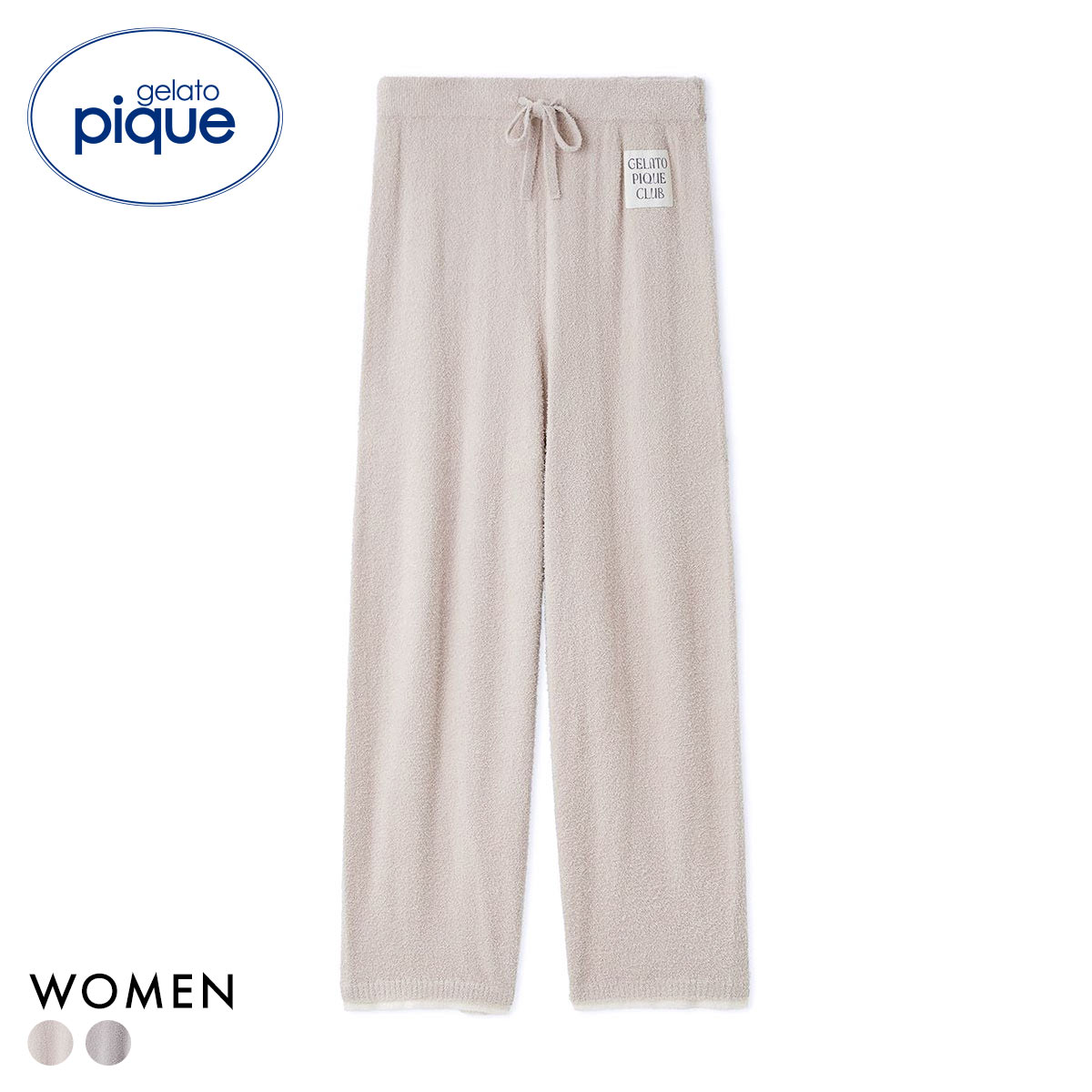 ジェラートピケ レディース レイヤードホットスムーズィーロングパンツ ジェラピケ パジャマ ルームウェア gelato pique(BE-ベージュ-Free)