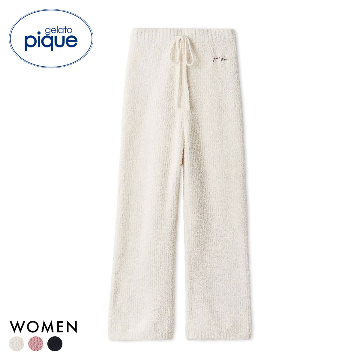 ジェラートピケ レディース ベビモコベアさがらロングパンツ ジェラピケ パジャマ ルームウェア gelato pique フェイバリット(IV-アイボリー-Free)