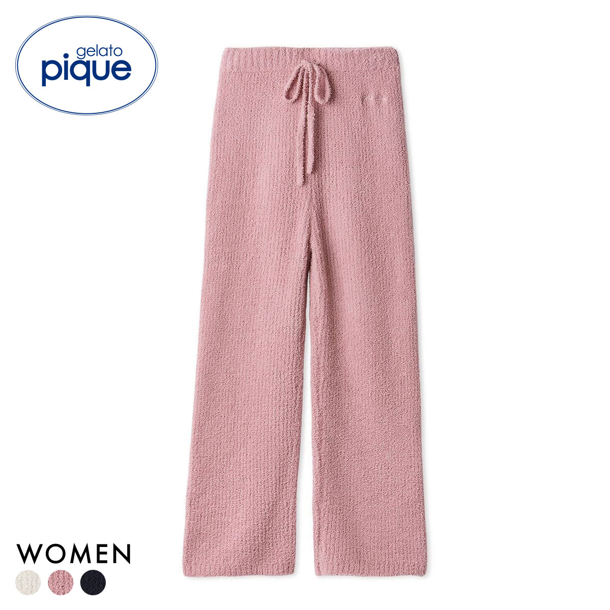 ジェラートピケ レディース ベビモコベアさがらロングパンツ ジェラピケ パジャマ ルームウェア gelato pique フェイバリット(PI-ピンク-Free)