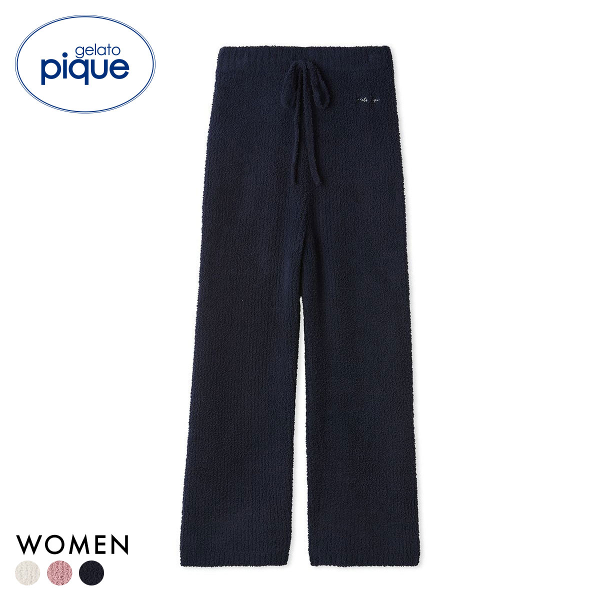 ジェラートピケ レディース ベビモコベアさがらロングパンツ ジェラピケ パジャマ ルームウェア gelato pique フェイバリット(NV-ネイビー-Free)