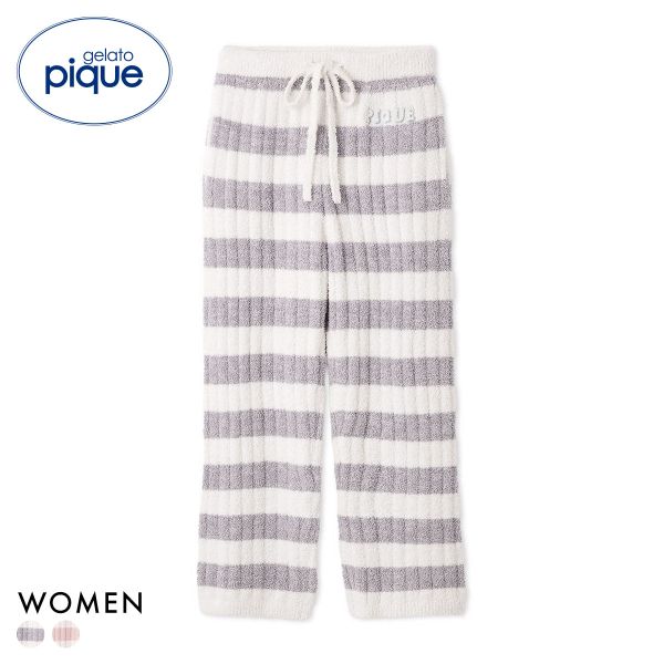 ジェラートピケ レディース ベビモコリブボーダーパンツ ジェラピケ ルームウェア パジャマ gelato pique