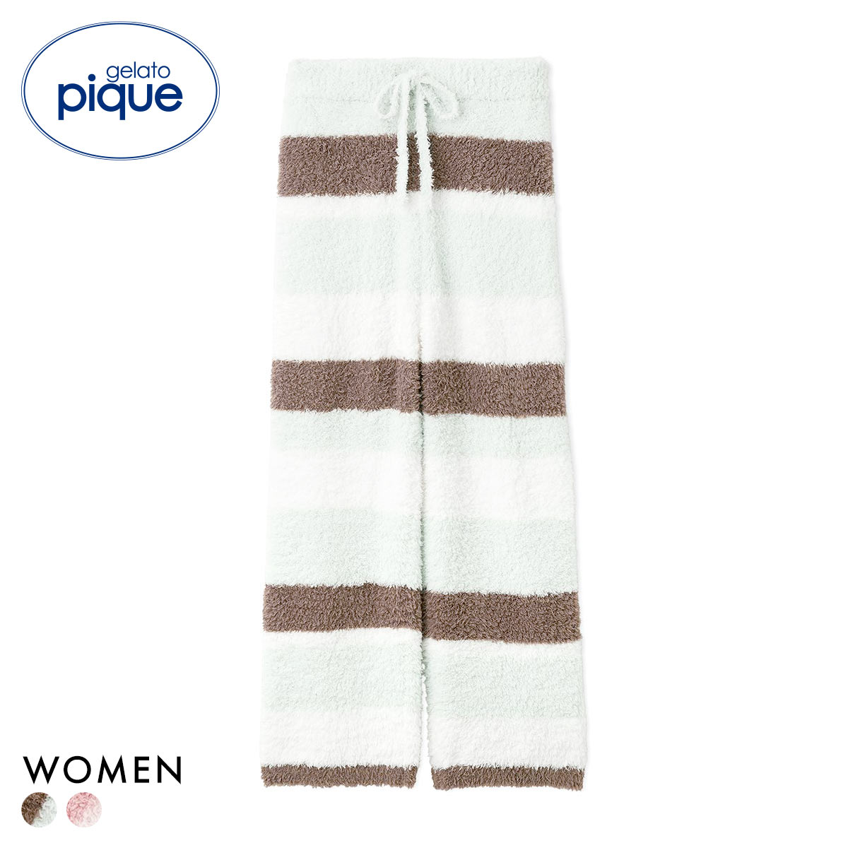 ジェラートピケ レディース ジェラートランダムボーダーロングパンツ ジェラピケ パジャマ ルームウェア gelato pique