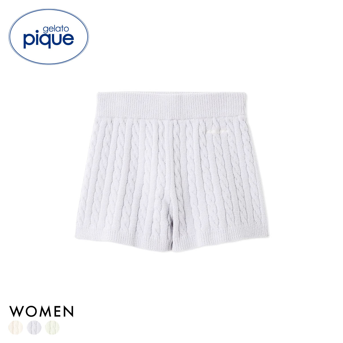 ジェラートピケ レディース エアリーモコアランショートパンツ ジェラピケ パジャマ ルームウェア gelato pique(BU-ブルー-Free)