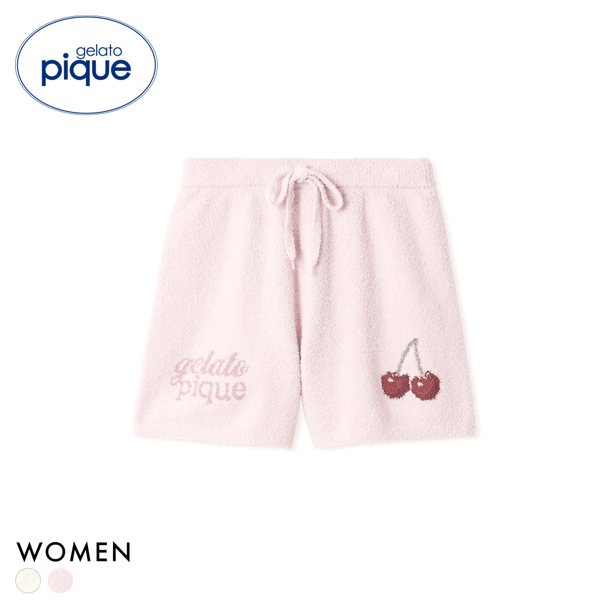 ジェラートピケ レディース ベビモコチェリージャガードショートパンツ ジェラピケ パジャマ ルームウェア gelato pique(PI-ピンク-Free)