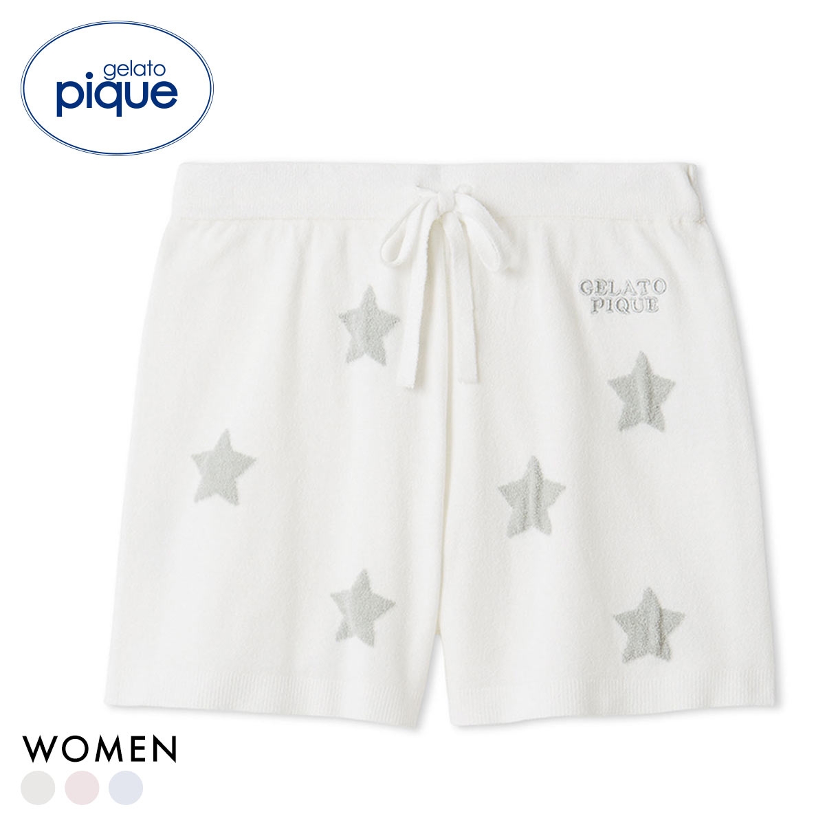 ジェラートピケ レディース スタージャガードショートパンツ ジェラピケ パジャマ ルームウェア gelato pique(CR-クリーム-Free)