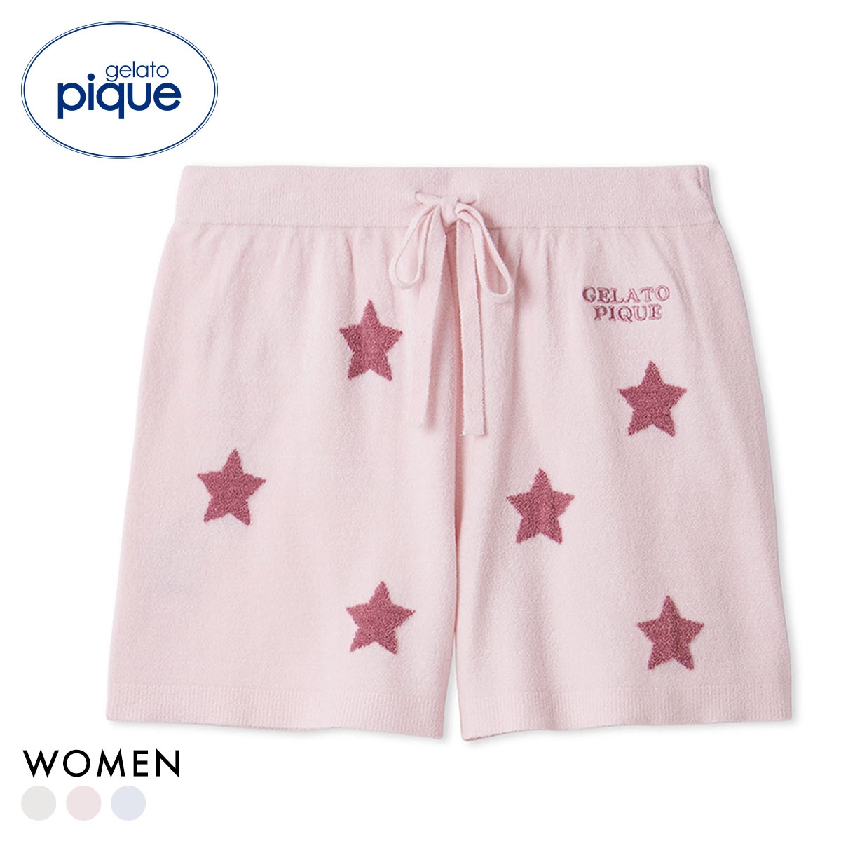 ジェラートピケ レディース スタージャガードショートパンツ ジェラピケ パジャマ ルームウェア gelato pique(LPI-薄ピンク-Free)