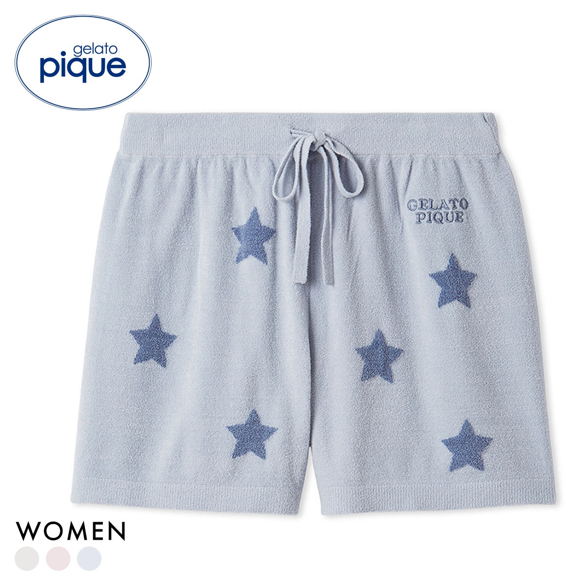 ジェラートピケ レディース スタージャガードショートパンツ ジェラピケ パジャマ ルームウェア gelato pique(BU-ブルー-Free)