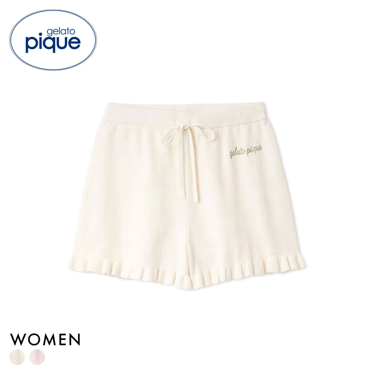 ジェラートピケ レディース エアリーモコ裾フリルショートパンツ ジェラピケ パジャマ ルームウェア gelato pique